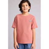 DeFacto Oversıze Patch Detaylı Tişört Erkek Çocuk, 7-8 Yaş, G6988A826SM, Pembe-BR96, Erkek Çocuk