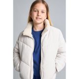 DeFacto Oversize Peluş Yaka İçi Detaylı Kapitone Fermuarlı Şişme Mont Kız Çocuk H8014A826AU