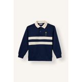 DeFacto Oversize Polo Yaka Çizgili İçi Yumuşak Tüylü Uzun Kollu Sweatshirt Erkek Çocuk I3296A826WN