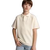 DeFacto Oversıze Polo Yaka Jakarlı Kısa Kollu Polo Tişört Erkek Çocuk, 11-12 Yaş, H0913A826SM, Beyaz-WT46, Erkek Çocuk