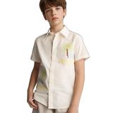 DeFacto Oversıze Polo Yaka Tropikal Desenli Kısa Kollu Gömlek Erkek Çocuk, 7/8 Yaş (128cm), H3499A826HS, Ekru, Erkek Çocuklar