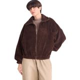 DeFacto Oversize Polo Yaka Welsoft Hırka, S, C8229AX25WN, Kahve-BN341, Kadın