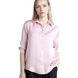DeFacto Oversıze Saten Gömlek, L, G0244AX26SP, Pembe, Kadın