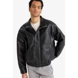 Defacto Oversize Suni Deri Mont D2427ax26spbk27 Siyah-bk27
