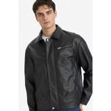 DeFacto Oversize Suni Deri Mont, XL, F8600AX26SP, Siyah-BK27, Erkek