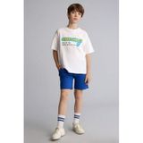 DeFacto Oversıze Sweatshirt Kumaşı Şort Erkek Çocuk, 5-6 Yaş, H2027A826SM, Mavi-BE52, Erkek Çocuk