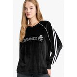DeFacto Oversıze V Yaka Baskılı Kadife Sweatshirt G3729AX25WN