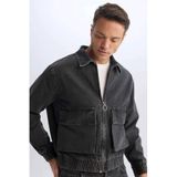 DeFacto Pamuk Denim Ceket Antrasit, S, D5092AX24AU, Antrasit-NM36, Erkek