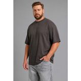 DeFacto Pamuklu Büyük Beden Boxy Fit T-shırt H0997AX26SP - Antrasit-AR221 - 4XL