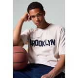 DeFacto Pamuklu NBA Brooklyn Nets Kısa Kollu Tişört G0916AX26SM - Bej-BG277 - XL