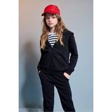 DeFacto Pamuklu Regular Fit Uzun Kollu Basic Kapüşonlu Kanguru Cepli Kalın Fermuarlı Sweat Hırka Kız Çocuk C8110A826AU - 7 - 8 Yaş - Siyah-BK81