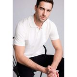 DeFacto Pamuklu Slim Fit Polo Yaka Pike Kısa Kollu Polo Tişört T5259AZ26SM - Beyaz-WT32 - XL