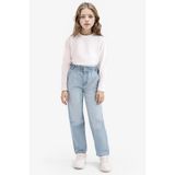 Defacto Paperbag Standart Paça Jean Pantolon Kız Çocuk, 7/8 Yaş (128cm), E6181A825AU, Mavi, Kız Çocuk