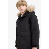 DeFacto Parka Mont Çıkarılabilir Suni Kürk Yaka Kapüşonlu Pelüş Astar Erkek Çocuk C8783A825WN