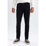 DeFacto Pedro Slim Fit Dar Kalıp Erkek Jean Pantolon 32/34 Normal Bel Desenli Kumaş - Siyah-NM40 - 32 / 34