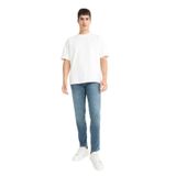 DeFacto Pedro Slim Fit Dar Kalıp Normal Bel Dar Paça Jean Pantolon, 28/30, G2615AX25AU, Yeşil-NM29, Erkek