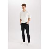 Defacto Pedro Slim Fit Dar Kalıp Normal Bel Dar Paça Jean Pantolon, 29/32, R8788AZ24AU, Siyah, Erkek