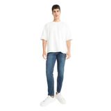 DeFacto Pedro Slim Fit Dar Kalıp Normal Bel Dar Paça Jean Pantolon, 32/32, G2235AX25AU, Mavi-NM34, Erkek