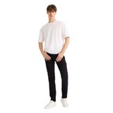 DeFacto Pedro Slim Fit Dar Kalıp Normal Bel Dar Paça Jean Pantolon, 34/30, E801GY111273, Siyah, Erkek