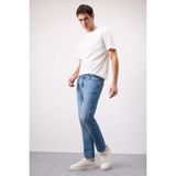 Defacto Pedro Slim Fit Dar Kalıp Normal Bel Dar Paça Jean Pantolon, 38/32, B8418AX25SP, Mavi, Erkek