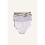DeFacto Penye 3'lü Slip Külot Kız Çocuk, 7-8 Yaş, G8526A826SP, Gri-GR94, kız-çocuk