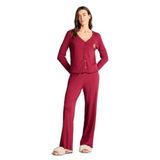 DeFacto Pijama Takımı Pamuk, XXL, G0222AX26SP, Bordo, kadın