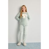 DeFacto Pijama Takımı Polar Uzun Kollu Üst Uzun Alt Kız Çocuk D1087A825WN