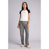 DeFacto Pijama Takımı Üst Kareli Alt, S, G8522AX26SP, Siyah-BK81, kadın