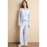 DeFacto Pijama Takımı Uzun Kollu, S, G1188AX26SP, Mavi, kadın