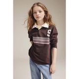 DeFacto Polo Yaka Baskılı Tişört Kız Çocuk G8461A826SP - Kahve-BN130 - 13 - 14 Yaş