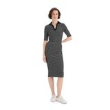 DeFacto Polo Yaka Fitilli Midi Elbise, S, E6792AX25SP, Siyah-BK27, Kadın