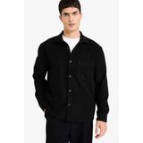 DeFacto Polo Yaka Flanel Gömlek Siyah, XS, G8116AX25WN, Siyah-BK81, Erkek
