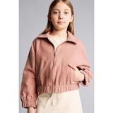 DeFacto Polo Yaka Gabardin Fermuarlı Kaşe Ceket Kız Çocuk G3702A825WN - 7 - 8 Yaş - Bordo