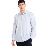 DeFacto Polo Yaka Krinkıl Uzun Kollu Gömlek, XL, F9888AX26SP, Mavi-BE177, Erkek