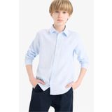 DeFacto Polo Yaka Oxford Uzun Kollu Gömlek Erkek Çocuk, 11-12 Yaş, F2630A825SM, Mavi-BE343, Erkek Çocuk