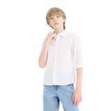 DeFacto Polo Yaka Poplin Uzun Kollu Okul Gömleği Erkek Çocuk, 13-14 Yaş, T8853A625AU, Beyaz-WT83, Erkek Çocuk