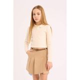 DeFacto Polo Yaka Ribana Uzun Kollu Basic Tişört Kız Çocuk B7407A825SP