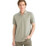 DeFacto Polo Yaka Tişört, XL, E801GY120270, Haki, Erkek