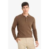 Defacto Polo Yaka Triko Kazak Bej, 2XL, F1523AX25AU, Bej-BG206, Erkek, XXL