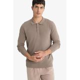 DeFacto Polo Yaka Triko Kazak Bej, 3XL, D0454AX25AU, Bej-BG404, Erkek