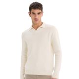 DeFacto Polo Yaka Triko Kazak, L, E5220AX24WN, Ekru-ER100, Erkek