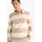 DeFacto Polo Yaka Triko Kazak, S, Y4194AZ24WN, Bej-BG295, Erkek