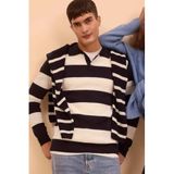 Defacto Polo Yaka Triko Kazak, S, Y4194AZ24WN, Lacivert, Erkek