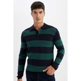 DeFacto Polo Yaka Triko Kazak, XL, Y4194AZ24WN, Yeşil-GN852, Erkek