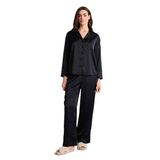 DeFacto Puantiyeli Pijama Takımı, L, F3104AX26SP, Siyah, kadın