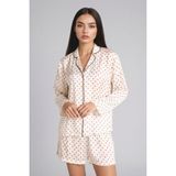 DeFacto Puantiyeli Saten Pijama Takımı Üst Şort H0715AX26SP