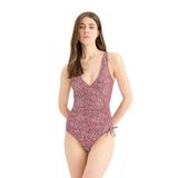 DeFacto Puantiyeli Yandan Büzgülü Mayo Bordo, M, E3297AX25SM, Bordo-BR285, Kadın