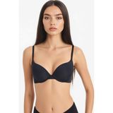 Defacto Push Up Micro Kaplı Yarım Dolgulu Balenli Tişört Bra, 80/B, Z3350AZ25AU, Siyah, Kadın