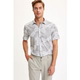 DeFacto R1488AZ20SM Erkek Yaprak Desenli Regular Fit Kısa Kollu Gömlek