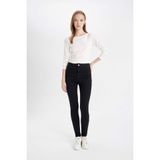 DeFacto Rebeca Skinny Fit Normal Bel Bilek Boy Jean Pantolon, 34, C7610AX24AU, Siyah-NM40, Kadın